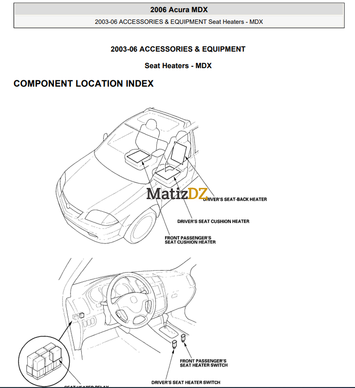 Acura MDX 2006 Heater